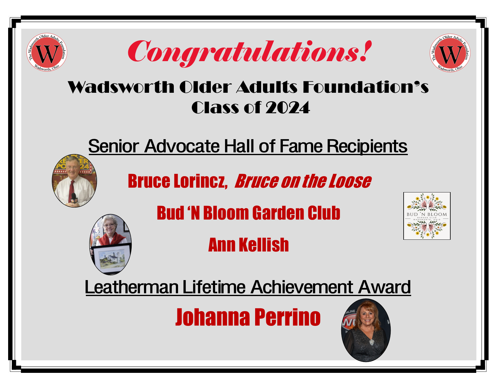 2025 HOF - Congratulations Recipients of 2024 Senior Advocate HOF - FINAL